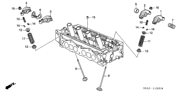 2001 Honda Civic 4 Door DX (SIDE SRS) KA 5MT Valve - Rocker Arm (SOHC) Diagram