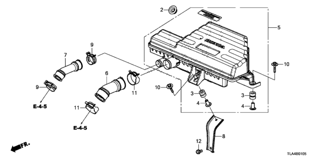 2019 Honda CR-V Clip, Resonator Tube (39MM) Diagram for 91405-5PA-A01