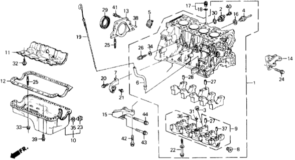 1991 Honda Prelude Bolt, Sealing (14MM) Diagram for 11106-PE0-300