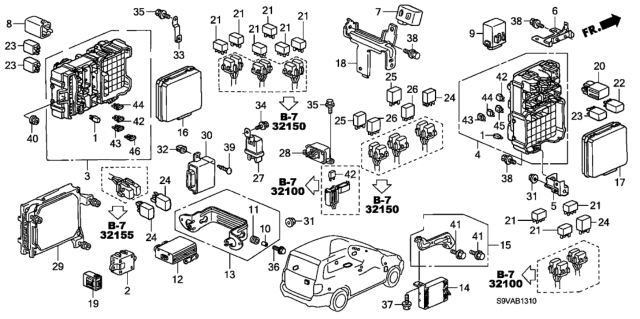 2008 Honda Pilot Kit, Y&G Sensor Diagram for 06570-SLK-000