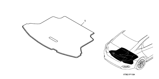 2020 Honda Civic 2 Door SPORT KL CVT Trunk Carpet Mat Diagram