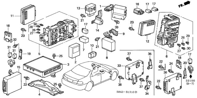 2000 Honda Accord Control Unit (Cabin) Diagram