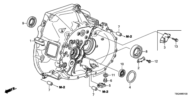2020 Honda Civic MT Clutch Case Diagram