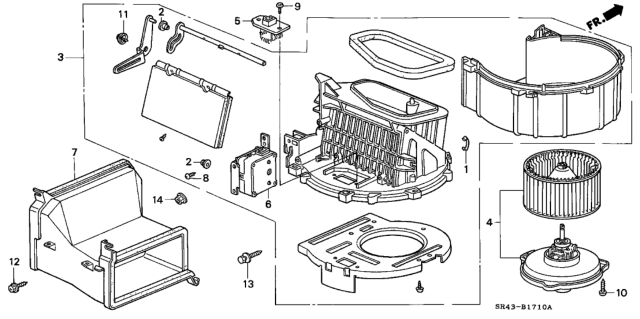 1994 Honda Civic 4 Door LX (ABS) KA 5MT Heater Blower Diagram