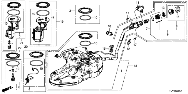 2019 Honda CR-V Gasket, Fuel Pump Module Diagram for 17574-TLA-A01