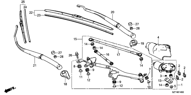 2011 Honda CR-Z Washer A, Pivot Diagram for 76561-SZT-G01