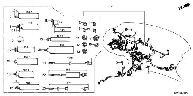 2017 Honda Accord Hybrid Wire Harn Inst Diagram for 32117-T3W-A12