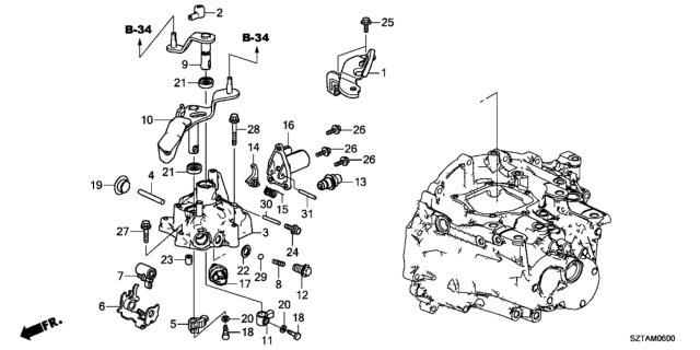 2013 Honda CR-Z Bolt, Hex. (8X24) Diagram for 90029-611-010