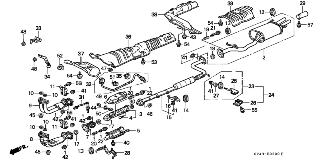 1996 Honda Accord Bolt, Converter Diagram for 18176-P08-003