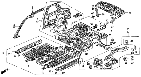 1992 Honda Accord 2 Door LX KA 5MT Inner Panel Diagram