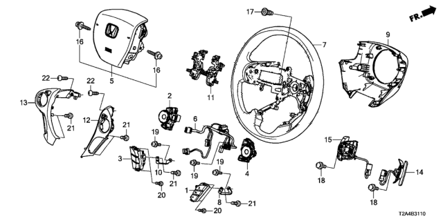 2015 Honda Accord Switch Assembly, Cruise Diagram for 36770-T2A-A02