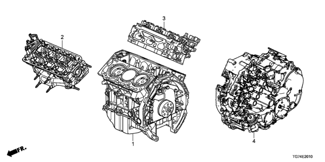 2016 Honda Pilot Engine,Sub-Assy (Block) Diagram for 10002-5J6-A02