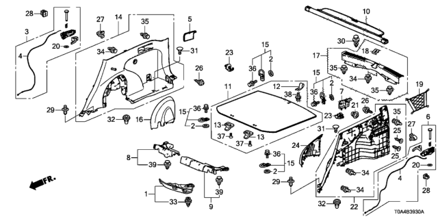 2014 Honda CR-V Lever Com*NH167L* Diagram for 82622-T0A-A01ZC