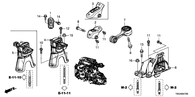 2020 Honda Civic Engine Mounts Diagram