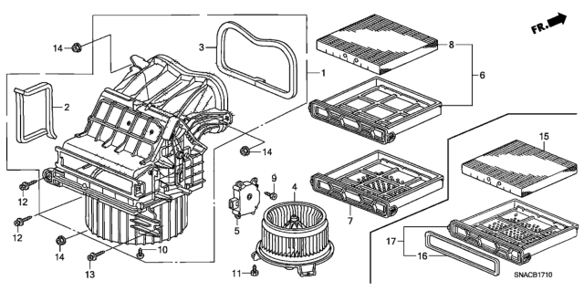 2010 Honda Civic Gasket, In. Diagram for 79307-SNA-A01