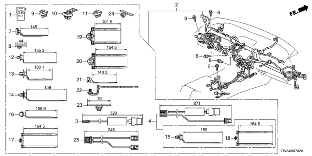 2021 Honda Accord Hybrid HARN, INSTRUMENT Diagram for 32117-TWA-AG1