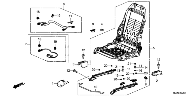 2019 Honda CR-V Front Seat Components (Passenger Side) Diagram