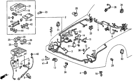 1985 Honda Prelude Cable Assembly, Ground (Furukawa) Diagram for 32600-SC5-672