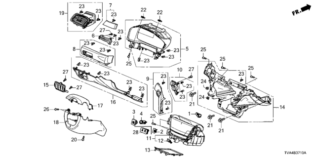 2021 Honda Accord Instrument Panel Garnish (Driver Side) Diagram