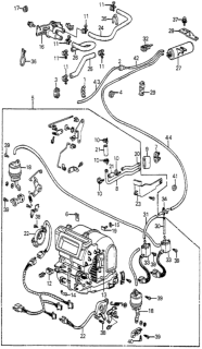 1984 Honda Accord Grommet, Vacuum Tube Diagram for 38989-671-000