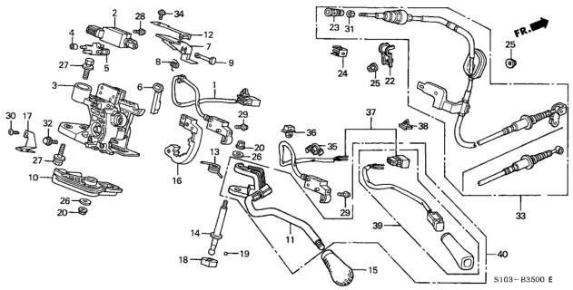 2000 Honda CR-V Stopper, Shift Lock (LH) Diagram for 54023-S10-A81