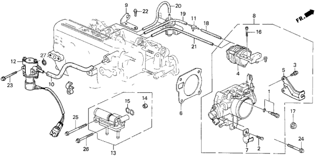 1991 Honda Civic Screw-Washer (5X20) Diagram for 16081-PP4-E00