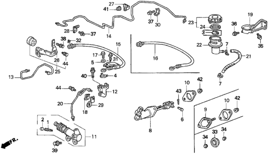1994 Honda Prelude Clamp, Clutch Pipe Diagram for 46998-SM4-000