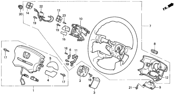 1993 Honda Prelude Wheel, Steering (Palmy Blue) Diagram for 78510-SS0-A31ZA