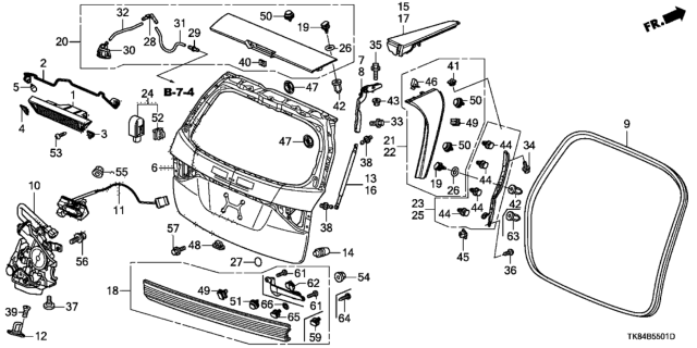 2014 Honda Odyssey Bolt, Special (5MM) Diagram for 74895-S5A-000