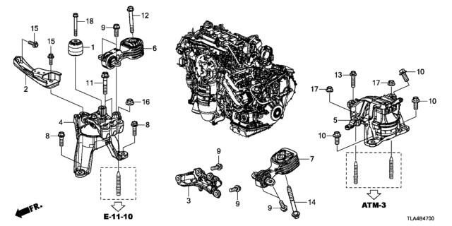 2019 Honda CR-V Engine Mounts Diagram