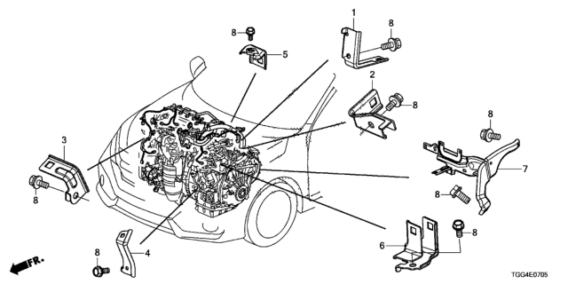 2020 Honda Civic Engine Wire Harness Stay Diagram