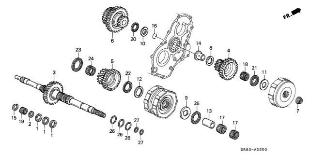 1993 Honda Civic Bearing, Thrust Needle (31X47X2) Diagram for 91019-PG4-003
