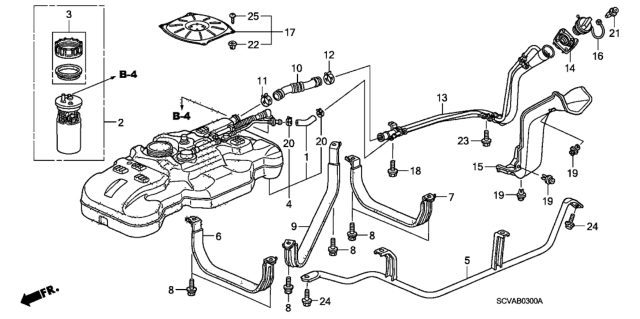 2010 Honda Element Module Assembly, Fuel Pump Diagram for 17045-SCV-A30