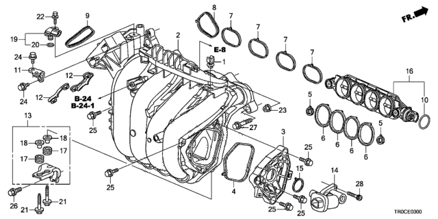 2015 Honda Civic Intake Manifold (1.8L) Diagram