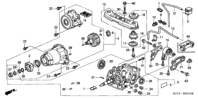 2003 Honda Element Plate, Differential Mount Diagram for 50772-SCW-A01