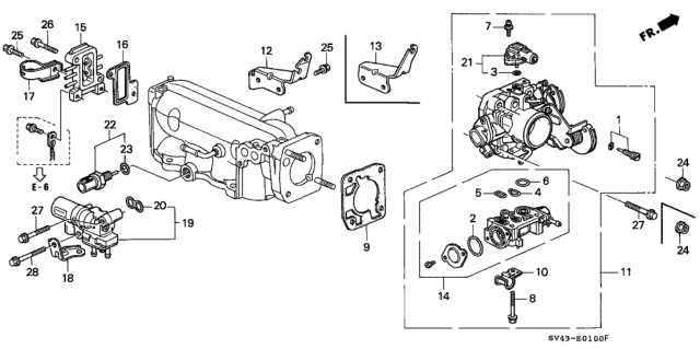 1997 Honda Accord Valve Assembly, Fast Idle (Af42D) Diagram for 16500-P0A-A51