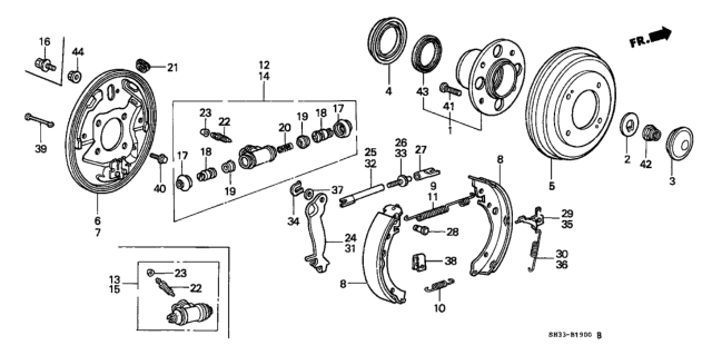 1989 Honda Civic Plug, Adjuster Diagram for 43345-S04-003