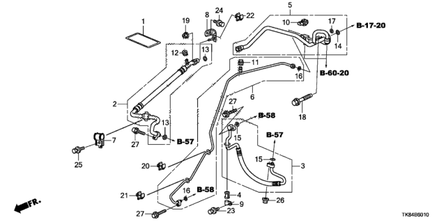 2015 Honda Odyssey A/C Hoses - Pipes Diagram