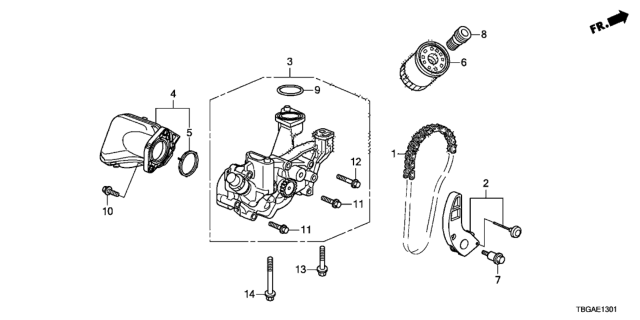 2020 Honda Civic 2 Door SPORT KL CVT Oil Pump (2.0L) Diagram