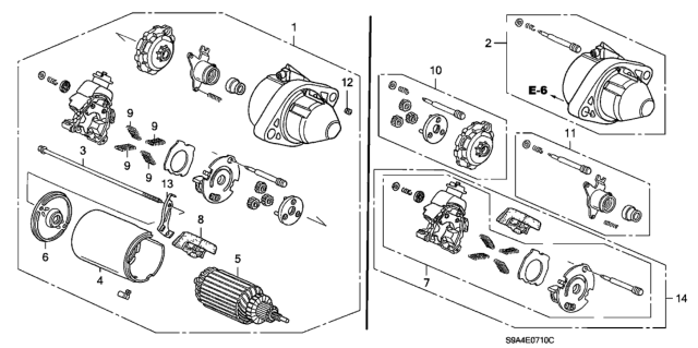 2005 Honda CR-V Motor Assembly, Starter Diagram for 31200-PPA-A04
