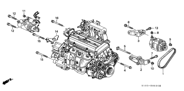 2001 Honda CR-V Alternator Bracket Diagram