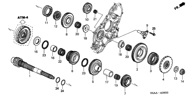 2003 Honda Civic Washer, Spring (23MM) Diagram for 23928-P56-010