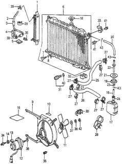 1983 Honda Accord Radiator Diagram for 19010-PC1-013