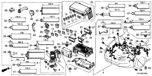 2020 Honda Clarity Fuel Cell Clip,Band Harn(40 Diagram for 91547-T2A-003