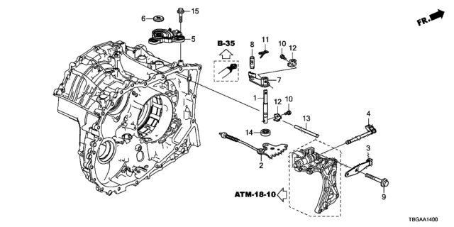 2020 Honda Civic 2 Door LX KA CVT AT Control Shaft - Position Sensor Diagram