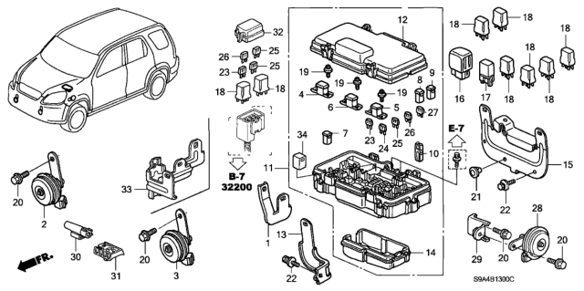 2005 Honda CR-V Cover (Lower) Diagram for 38252-S5A-003