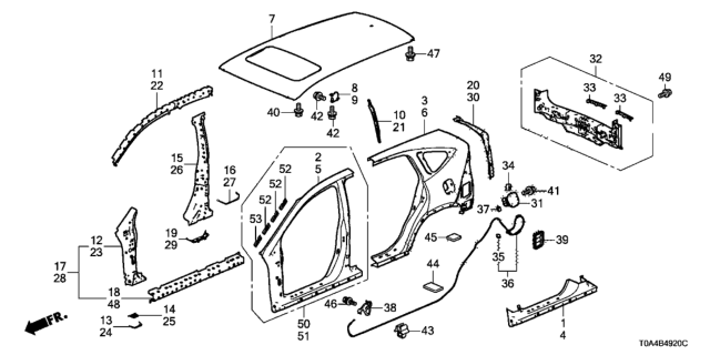 2012 Honda CR-V Plaster, Wire Harness (50X50) Diagram for 91902-SNA-003