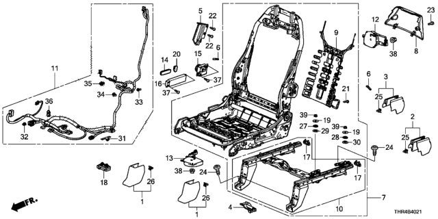2021 Honda Odyssey FRAME, FR- R SEAT Diagram for 81126-THR-L41