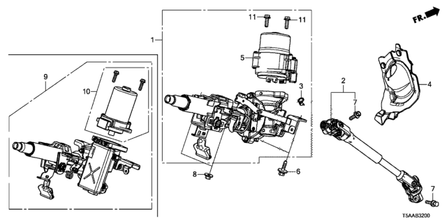 2020 Honda Fit Mcu Assy., EPS Diagram for 53681-T5R-L70