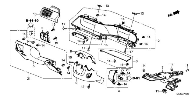 2015 Honda Accord Instrument Panel Garnish (Driver Side) Diagram